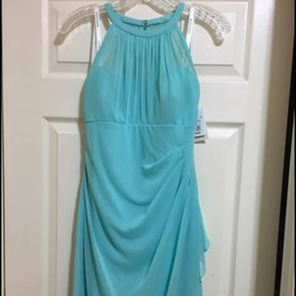 Light aqua dress, beautiful, never worn. Size 4